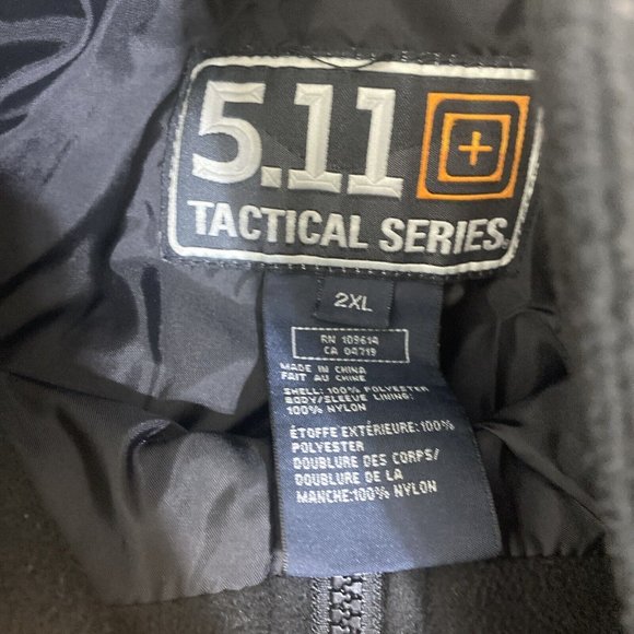 511 Tactical Series Mens Jacket Black 2XL Full Zip Pockets Softshell Coat Lined - Picture 10 of 10